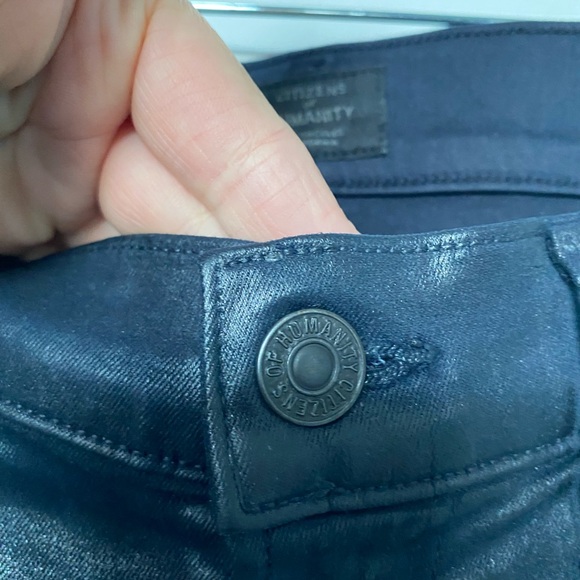 CITIZENS OF HUMANITY  High Rise Skinny Coated Jean , BLACK BLUE, 28 , EUC - Picture 5 of 11